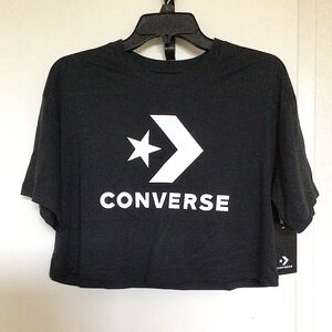 Converse Black Logo Crop Tee